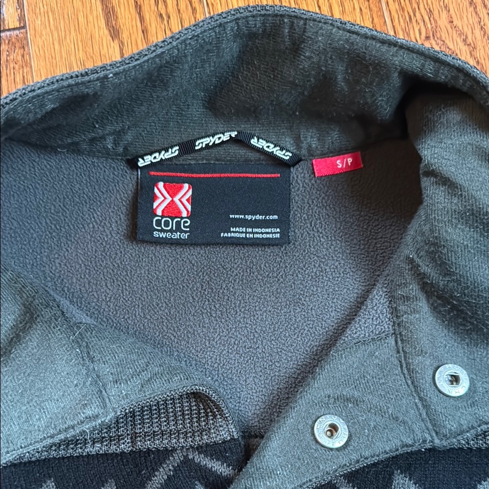 Men's Green Patterned Pullover Sweater Jacket - image 2